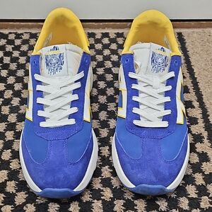 Blue and Yellow Men's Sneakers